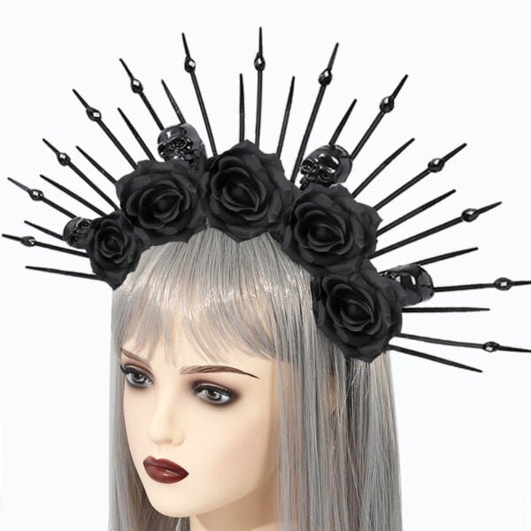 Gothic Skull Bow Headband